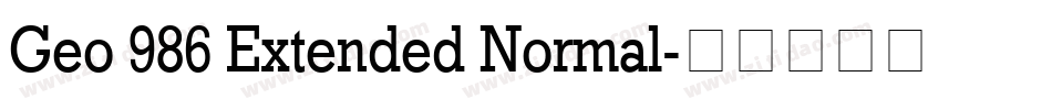 Geo 986 Extended Normal字体转换